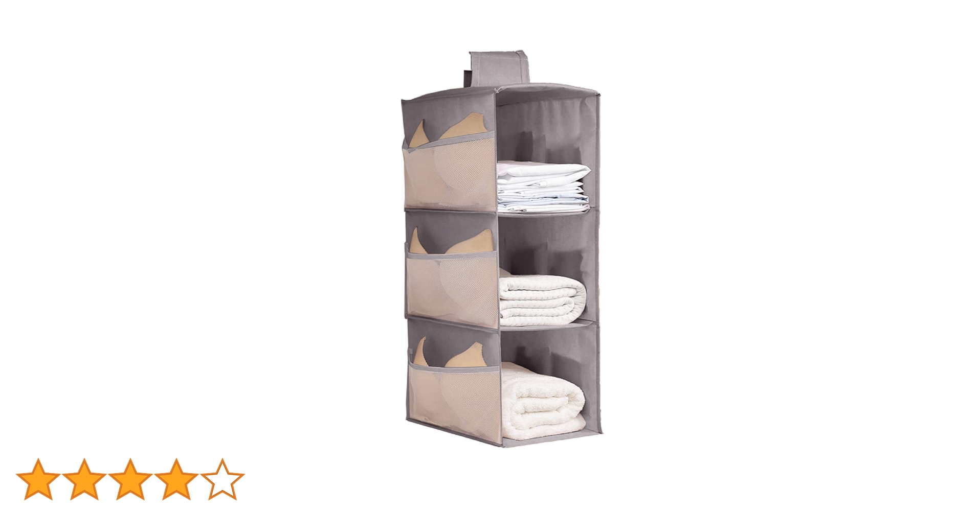 Amazon｜吊り下げ収納 衣類ラック 3段 クローゼット収納 服 帽子